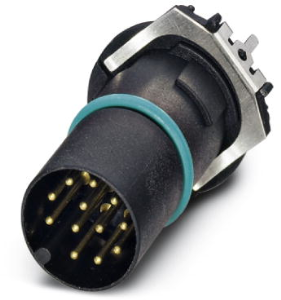 Plug, M12, 12 pole, solder connection, screw locking, straight, 1457584