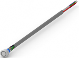 Switch, 2 pole, silver, illuminated  (red/yellow), 3 A/250 VAC, mounting Ø 22.2 mm, IP67, 4-2317570-6