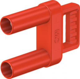 Ø 4 mm jumper with spring loaded MULTILAM, CAT II, red