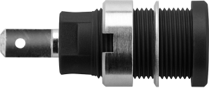 4 mm socket, flat plug connection, mounting Ø 12.2 mm, CAT III, black, SEB 7077 NI / SW