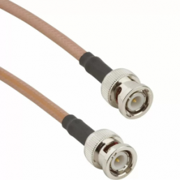 Coaxial Cable, BNC plug (straight) to BNC plug (straight), 50 Ω, RG-142, grommet black, 305 mm, 115101-07-12.00