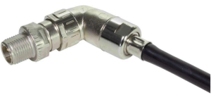 Angle plug, M12, 5 pole, crimp connection, screw locking, angled, 21038213514