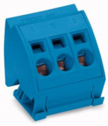 Terminal block, 3 pole, 1.5-16 mm², AWG 14-6, 96 A, 1000 V, spring-cage connection, 812-111