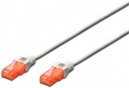 Patch cable, RJ45 plug, straight to RJ45 plug, straight, Cat 6, U/UTP, LSZH, 2 m, white