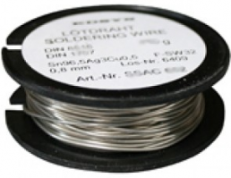Solder wire, lead-free, SAC (Sn96.5Ag3Cu0.5), Ø 0.8 mm, 70 g