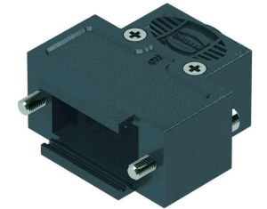 D-Sub connector housing, size: 1 (DE), straight 180°, cable Ø 1.5 to 7.5 mm, thermoplastic, black, 09670090442160