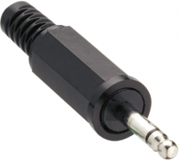 2.5 mm jack plug, 2 pole (mono), solder connection, plastic, KLS 1