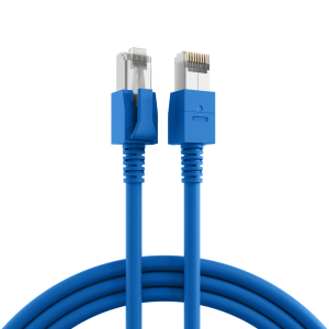Patch cable, RJ45 plug, straight to RJ45 plug, straight, Cat 6A, S/FTP, LSZH, 0.5 m, blue