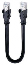 Sensor actuator cable, RJ45-cable plug, straight to RJ45-cable plug, straight, 8 pole, 1 m, PUR, black, 1 A, 180