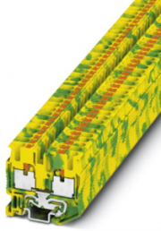 Protective conductor terminal, push-in connection, 0.14-4.0 mm², 2 pole, 6 kV, yellow/green, 3248130