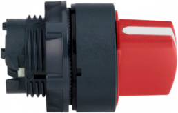 Selector switch, unlit, latching, waistband round, red, front ring black, 2 x 90°, mounting Ø 22 mm, ZB5AD204