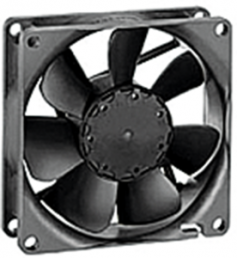 DC axial fan, 12 V, 80 x 80 x 25 mm, 33 m³/h, 12 dB, Slide bearing, ebm-papst, 8412 NGLV