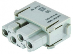 Socket contact insert, 4 pole, unequipped, crimp connection, 09140044512