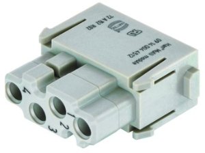 Socket contact insert, 4 pole, unequipped, crimp connection, 09140044513