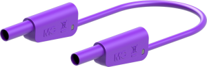 Measuring lead with (4 mm lamella plug, straight) to (4 mm lamella plug, straight), 1 m, purple, silicone, 1.0 mm², CAT II, CAT III