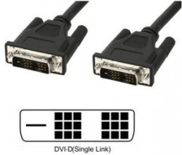 DVI-D connection cable, black, 1.8 m, ICOC-DVI-8000