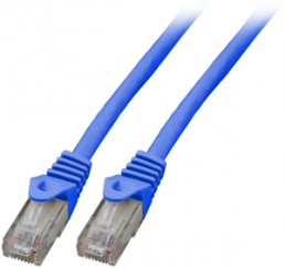 Patch cable, RJ45 plug, straight to RJ45 plug, straight, Cat 5e, U/UTP, LSZH, 0.5 m, blue