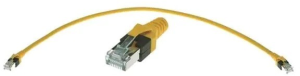 System cable, RJ45 plug, straight to RJ45 plug, straight, Cat 6A, S/FTP, PUR, 1 m, yellow