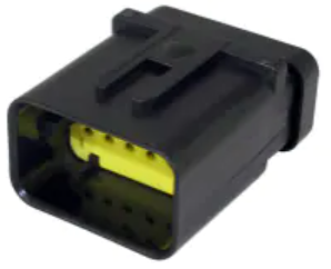 Plug, unequipped, 12 pole, straight, 2 rows, yellow, 776438-3