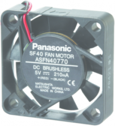 DC axial fan, 12 V, 40 x 40 x 10 mm, 7.8 m³/h, 32.5 dB, ball bearing, Panasonic, ASFP40771