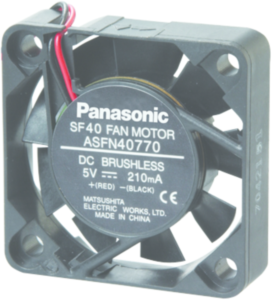 DC axial fan, 5 V, 40 x 40 x 10 mm, 9.6 m³/h, 32.5 dB, ball bearing, Panasonic, ASFP40770
