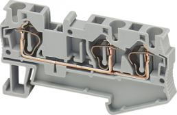 Terminal block, 3 pole, 0.2-4.0 mm², clamping points: 3, blue, spring balancer connection, 32 A