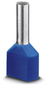 Insulated twin wire end ferrule, 0.75 mm², 15 mm/8 mm long, NF C 63-023, blue, 3240668