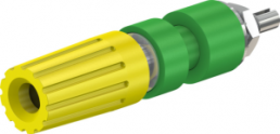 Pole terminal, 4 mm, yellow/green, 30 VAC/60 VDC, 35 A, screw connection, nickel-plated, 23.0330-20