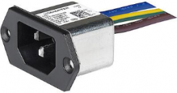 IEC inlet filter C14, 50 to 60 Hz, 10 A, 250 VAC, stranded wires, 3-132-192