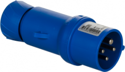 CEE plug, 4 pole, 32 A/200-250 V, blue, 9 h, IP44, PKX32M424