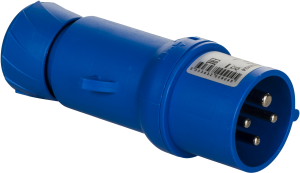 CEE plug, 4 pole, 16 A/200-250 V, blue, 9 h, IP44, PKX16M424