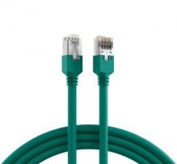 Patch cable, RJ45 plug, straight to RJ45 plug, straight, Cat 5e, F/UTP, LSZH, 1 m, green