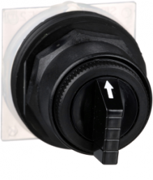 Selector switch, unlit, groping, waistband round, black, front ring black, 3 x 45°, mounting Ø 30 mm, 9001SKS43B