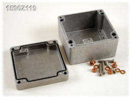 Aluminum die cast enclosure, (L x W x H) 122 x 120 x 80 mm, natural, IP66, 1590Z119