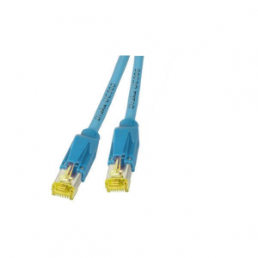 Patch cable, RJ45 plug, straight to RJ45 plug, straight, Cat 6A, S/FTP, LSZH, 0.25 m, blue