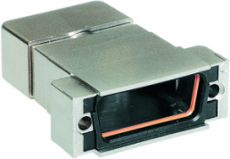 D-Sub connector housing, size: 2 (DA), straight 180°, cable Ø 6 to 8 mm, thermoplastic, shielded, silver, 09670150437