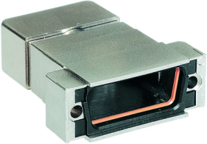 D-Sub connector housing, size: 3 (DB), straight 180°, cable Ø 8 to 10.5 mm, thermoplastic, shielded, silver, 09670250437