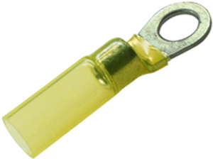 Insulated ring cable lug, 4.0-6.0 mm², AWG 12 to 10, 6.5 mm, M10, yellow