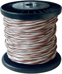 PVC-switching wire, Yv, brown/white, outer Ø 1.1 mm
