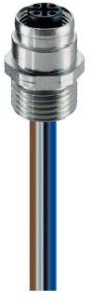 Socket, M12, 4 pole, crimp connection, screw locking, straight, 50575