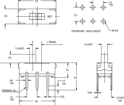 JS202011CQN C & K Slide Switches and Coding Switches Image 2