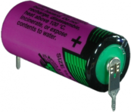 Lithium-Battery, 3.6 V, 2/3R23, 2/3 AA, round cell, solder pin