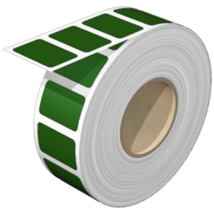 Polyester Device marker, (L x W) 27 x 18 mm, green, Roll with 1000 pcs
