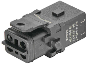 Socket contact insert, 1A, 3 pole, crimp connection, with PE contact, 09100033301