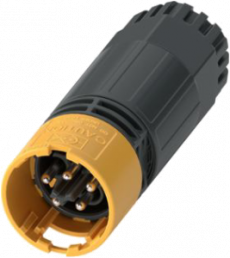 Circular connector, black, 5 poles, 0,5 - 2,5 mm²,400 V, 20 A, Screw, male, for DC