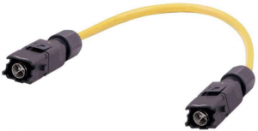Sensor actuator cable, Han 1A CA M12, X coding to Han 1A CA M12, X coding, 8 pole, 1 m, PVC, yellow, 33505050808010