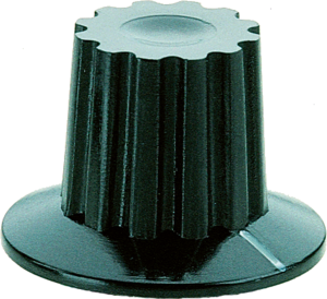 Rotary knob, round, Ø 19 mm, (H) 13 mm, black, for rotary switch, 9090.0601