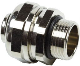 Straight hose fitting, M16, brass, nickel-plated, IP66/IP67, metal, (L) 31 mm