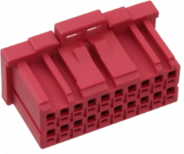 Socket housing, 20 pole, pitch 2 mm, straight, red, 5-2040555-0