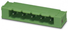 Pin header, 9 pole, pitch 7.62 mm, angled, green, 1812937